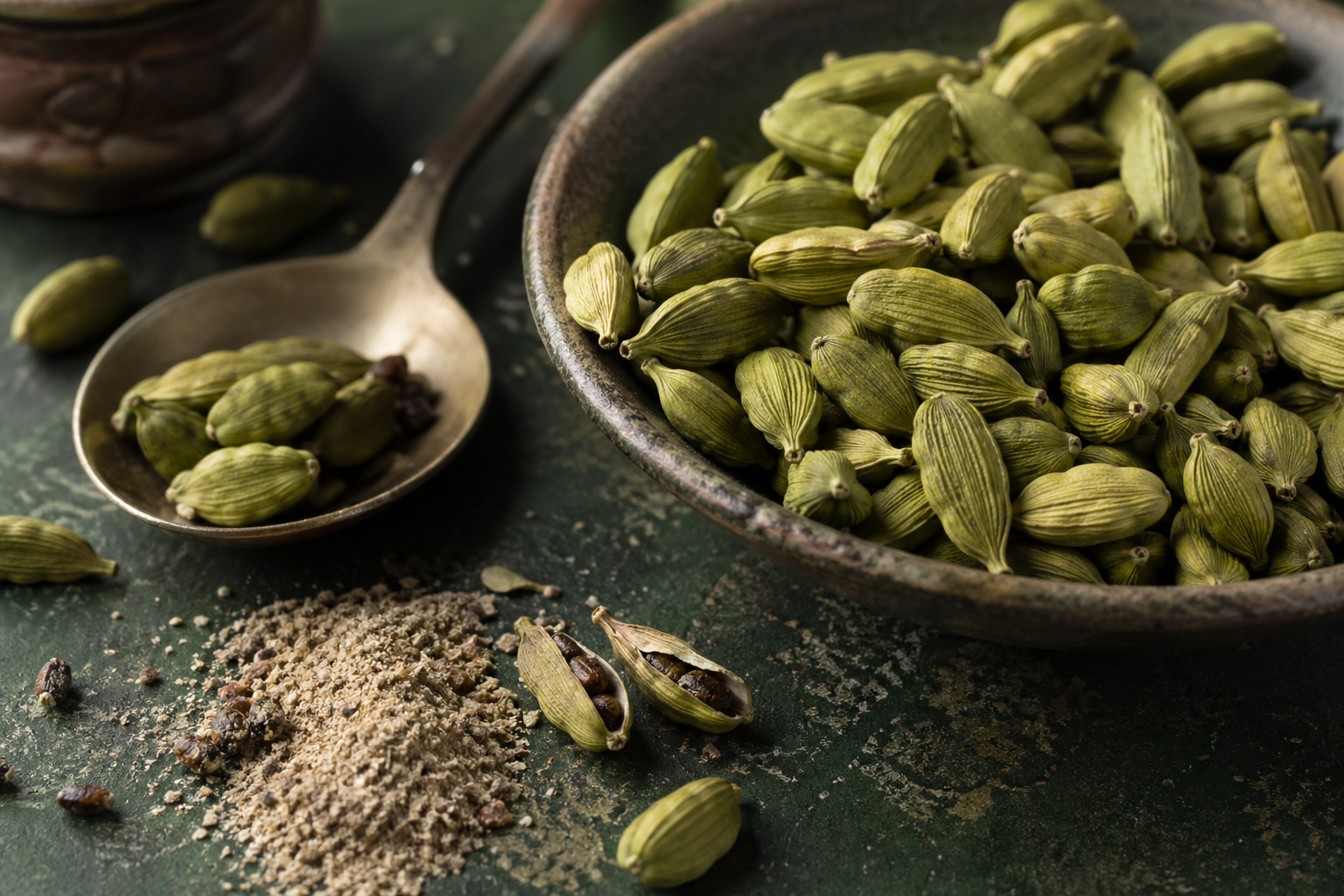 Green cardamom pods