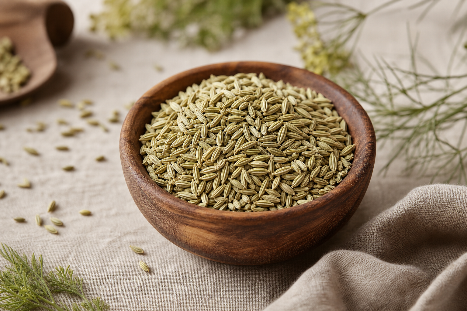 Fennel seeds in a bowl