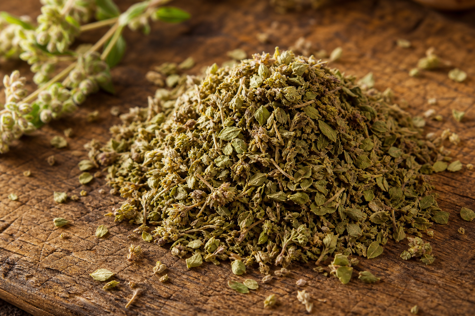 Dried oregano leaves